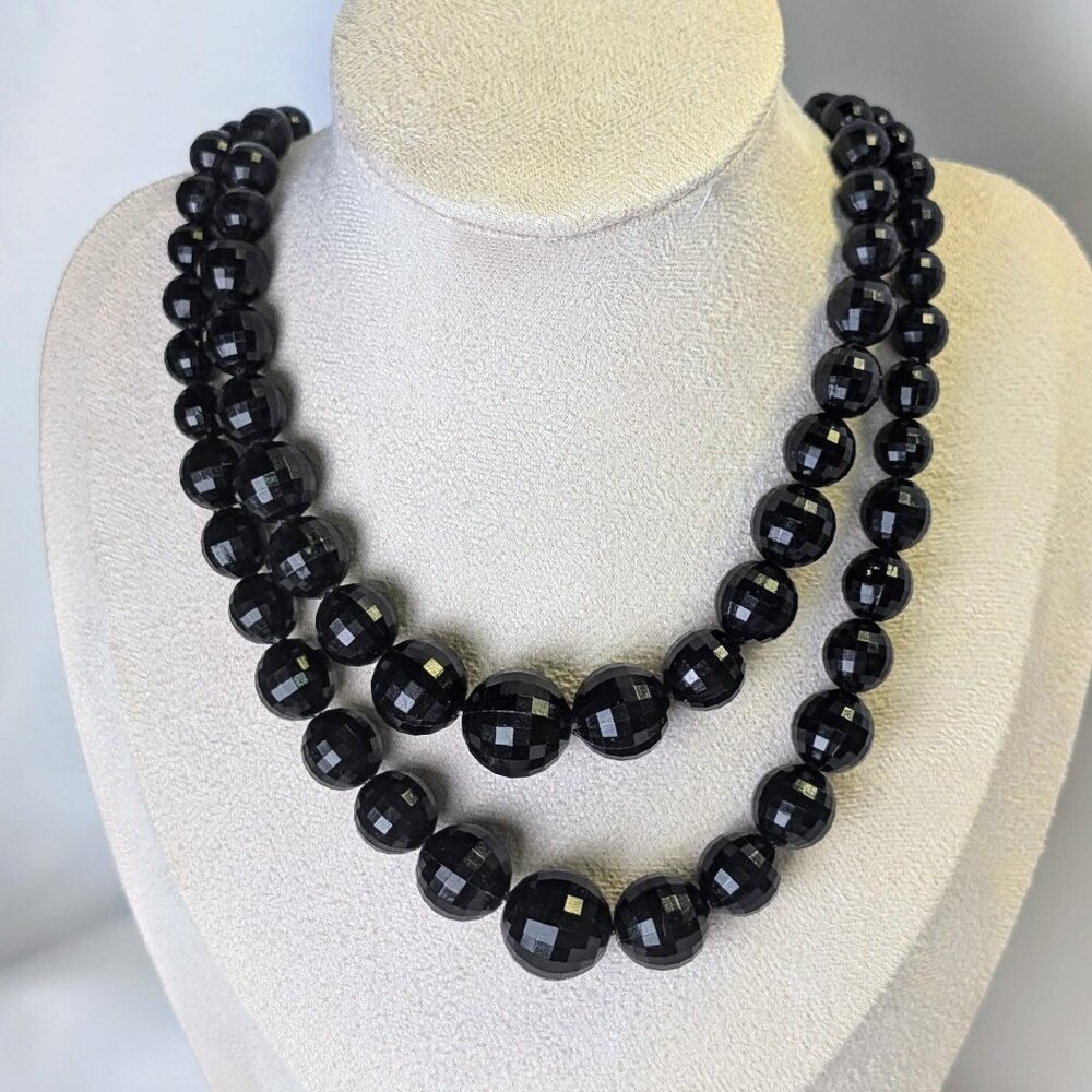 3 for $30  Vintage Black double strand necklace - marked hong kong